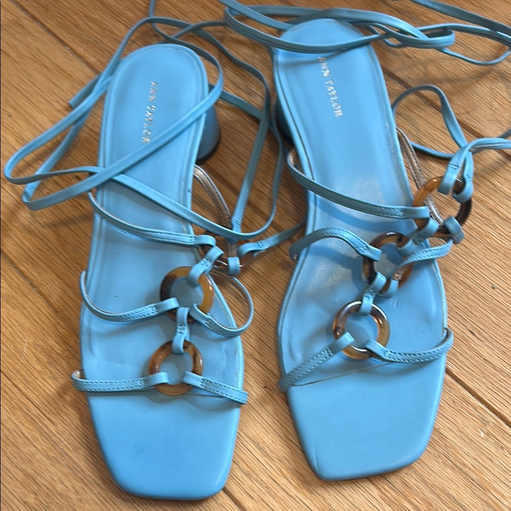 Ann Taylor Sky Blue Strappy Women's Sandals 8.5 worn once
